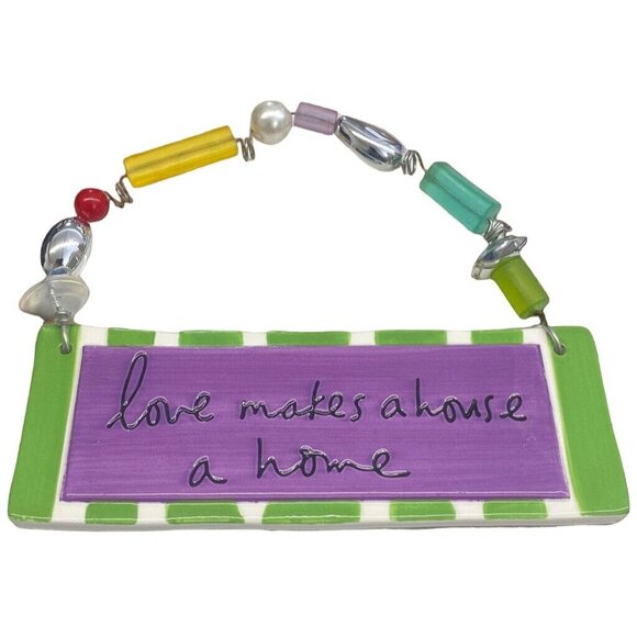 Department 56 Sandra Magsamen Ceramic Sign " Love makes a house a home" - Picture 2 of 4